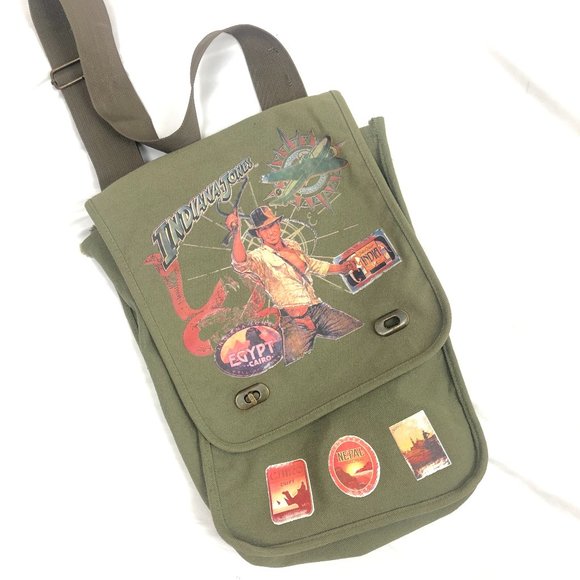 Disney Handbags - Indiana Jones Green Messenger Shoulder Bag Canvas